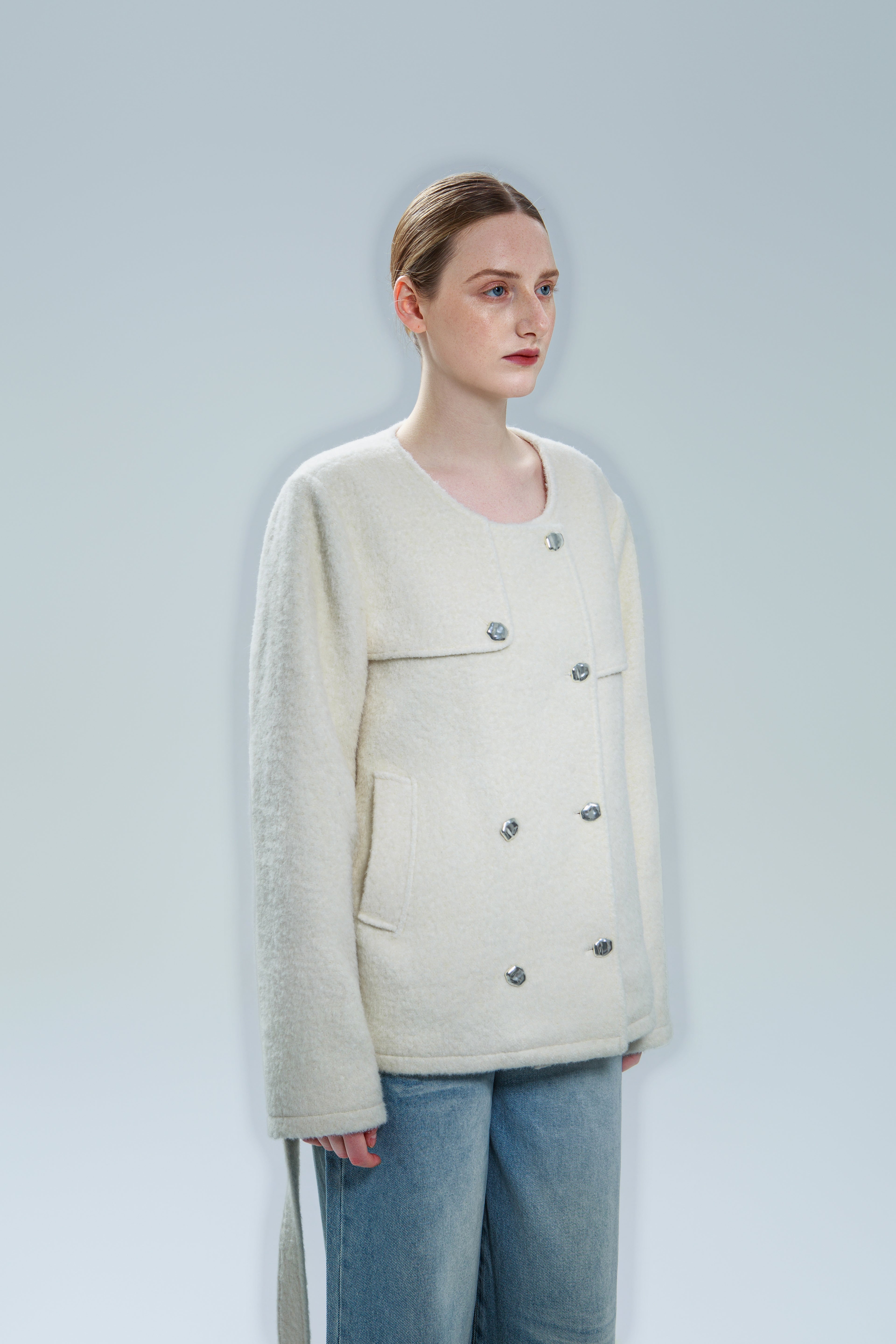 QIN YOZZ autumn and winter fashion Qianjin style short slim all-match wool short wool coat