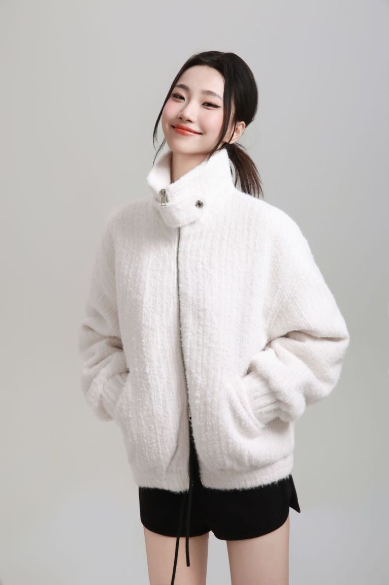 Lambswool fur coat