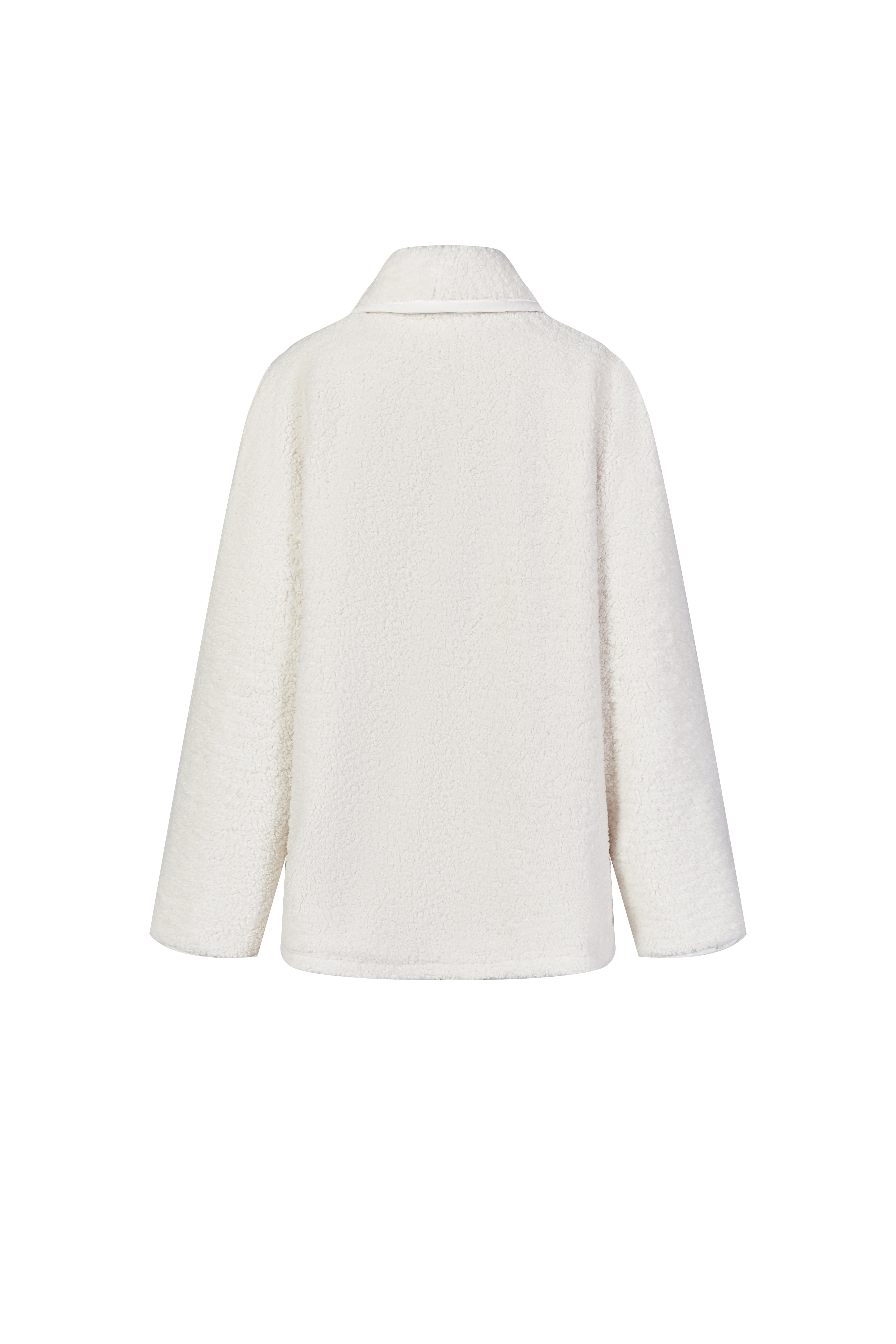 QIN YOZZ autumn and winter lamb wool lazy style cardigan white coat for women